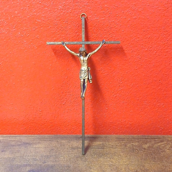 Other - Vintage Brass INRI 10”x 5” Crucifix, Jesus Christ on Cross